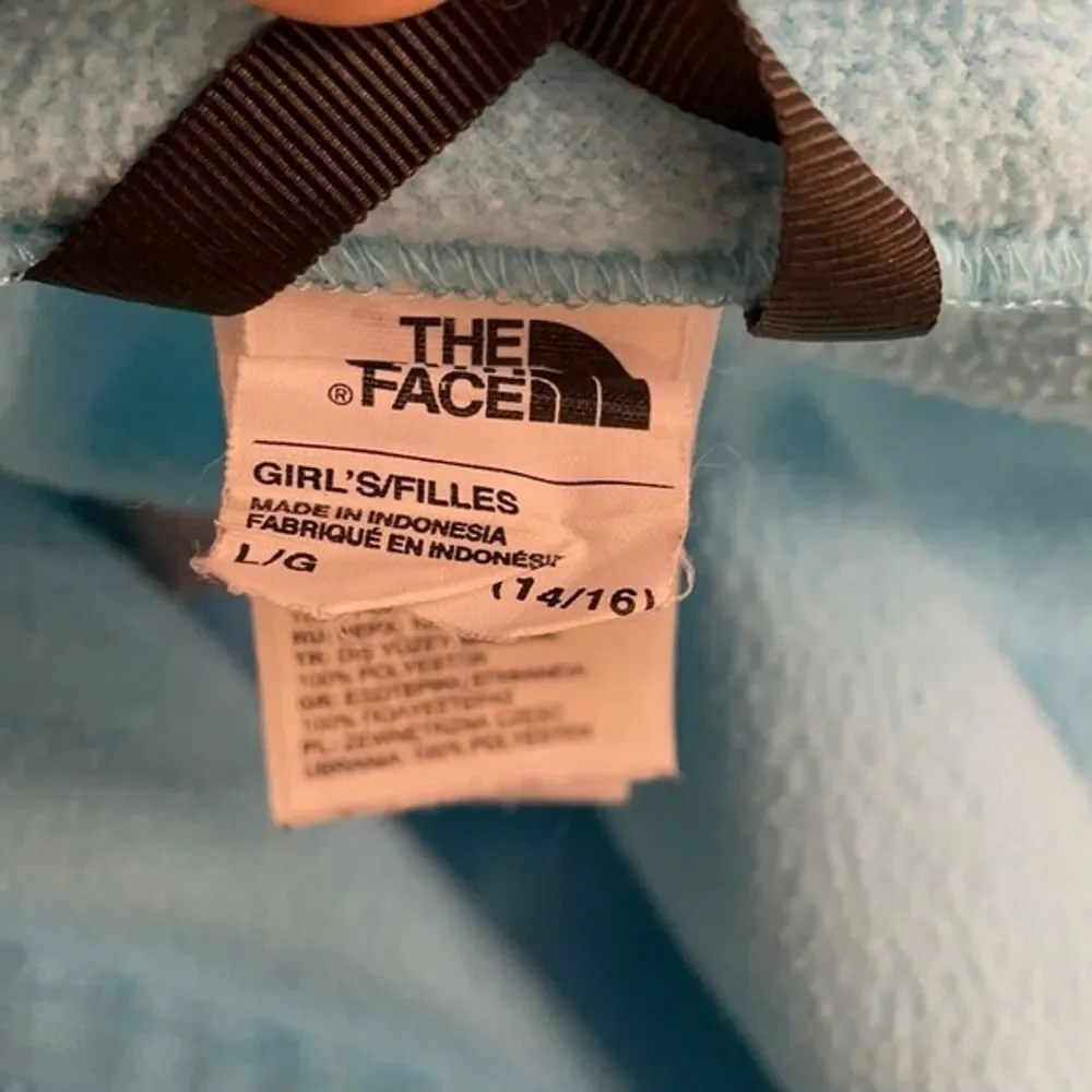 The North Face Blue Full Zip Fleece Jacket Girls Size Large 14-16 Outdoors